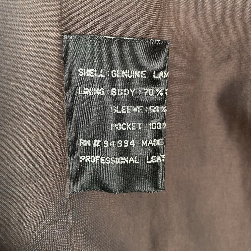 Vintage Black Lamb Leather Car Coat Mens M Couture by J Park Full Zip Button Up - Picture 15 of 16